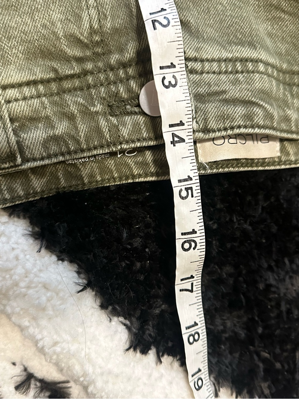 The Lonnie Cuffed High-Rise Crop Jeans by Pilcro army green size 31 - Picture 7 of 11
